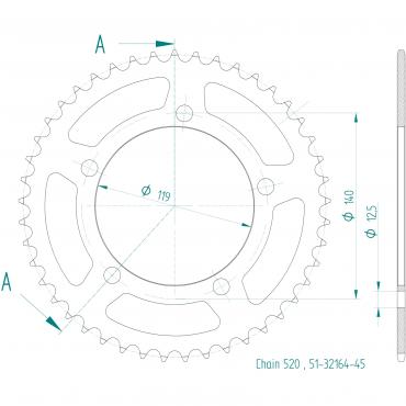 ESJOT  Alu-Sprocket 45 Z