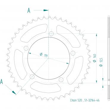 ESJOT  Alu-Sprocket 46 Z