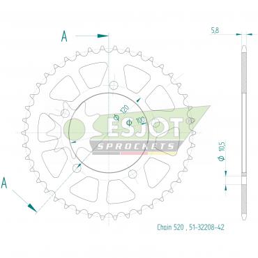 ESJOT  Alu-Sprocket 42 Z