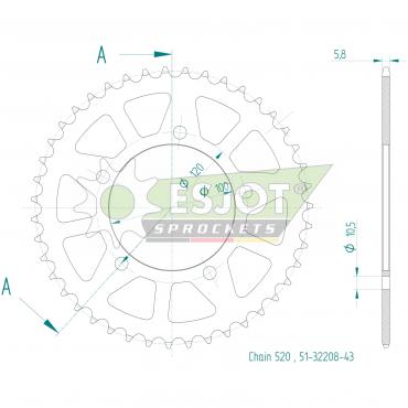 ESJOT  Alu-Sprocket 43 Z