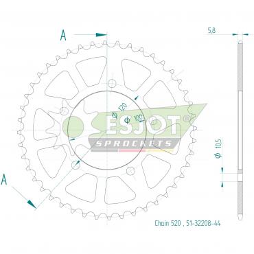 ESJOT  Alu-Sprocket 44 Z