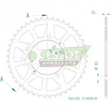 ESJOT  Alu-Sprocket 45 Z
