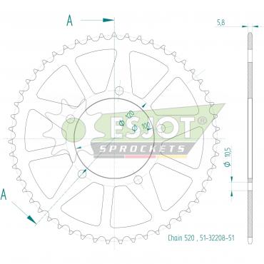 ESJOT  Alu-Sprocket 51 Z
