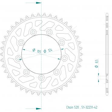 ESJOT  Alu-Sprocket 42 Z