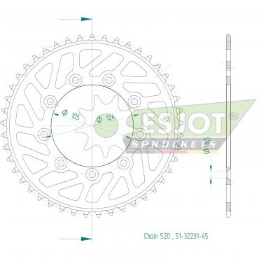 ESJOT  Alu-Sprocket 45 Z