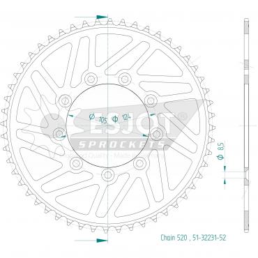 ESJOT  Alu-Sprocket 52 Z