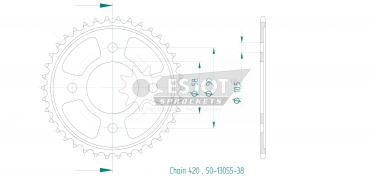 ESJOT Sprocket steel 38 Z