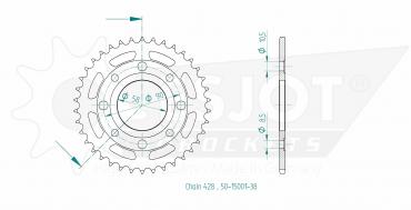 ESJOT Sprocket steel 38 Z