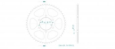 ESJOT Sprocket steel 52 Z