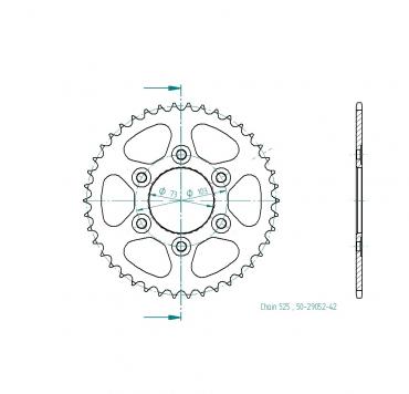 ESJOT Sprocket steel 42 Z