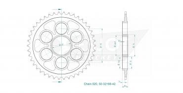 ESJOT Sprocket steel 42 Z silver Ducati