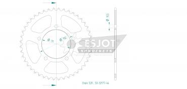 ESJOT Sprocket steel 44 Z