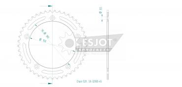 ESJOT Sprocket steel 45 Z