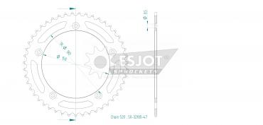 ESJOT Sprocket steel 47 Z