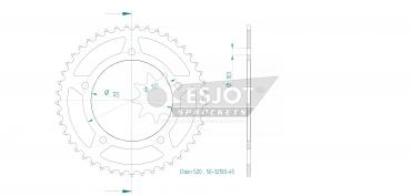 ESJOT Sprocket steel 45 Z