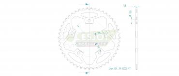 ESJOT Sprocket steel 47 Z