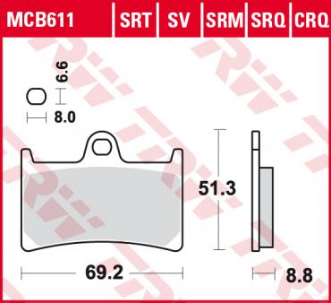 TRW Scheibenbremsbelag MCB611SV