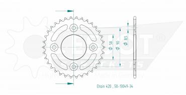 ESJOT Sprocket steel 34 Z