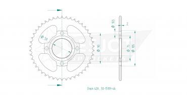 ESJOT Sprocket steel 46 Z