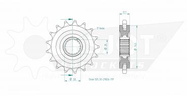 ESJOT Rubberized front sprockets 17 Z