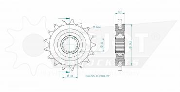 ESJOT Ritzel 17 Z gummiert