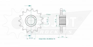 ESJOT Front sprocket 15 Z