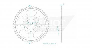 ESJOT Sprocket steel 45 Z