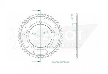Sprocket steel 44 Z