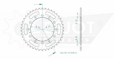 ESJOT Sprocket steel 42 Z