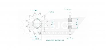 ESJOT Front sprocket 12 Z