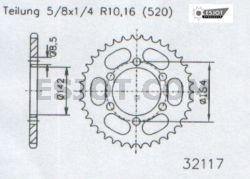 ESJOT Sprocket steel 46 Z