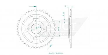 ESJOT Sprocket steel 43 Z