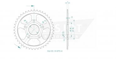 ESJOT Sprocket steel 43 Z