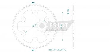 ESJOT Sprocket steel 42 Z