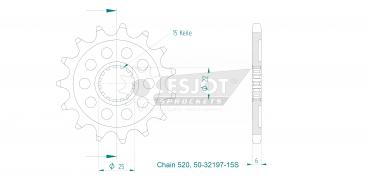 ESJOT Sport front sprocket 15 Z