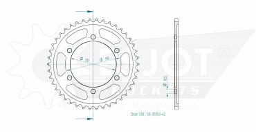 ESJOT Sprocket steel 42 Z
