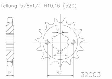 ESJOT Ritzel 16 Z