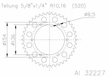 ESJOT Alu-sprocket BMW G650X'07- 47 Z