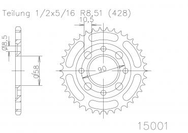 ESJOT Sprocket steel 51 Z