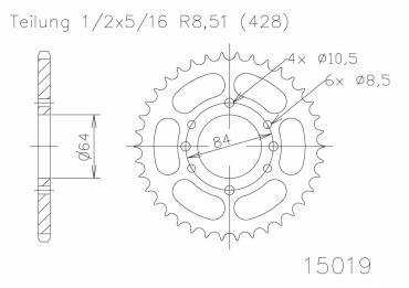 ESJOT Sprocket steel 53 Z