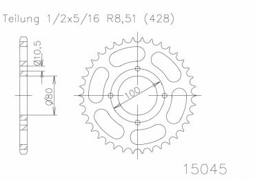 ESJOT Kettenrad 45 Z silber