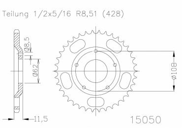 ESJOT Kettenrad 55 Z silber