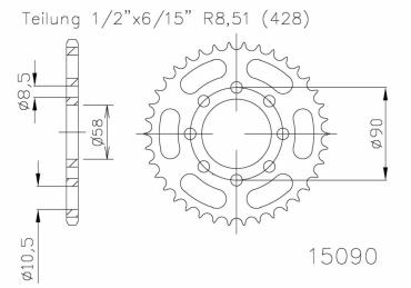 ESJOT Sprocket steel 44 Z