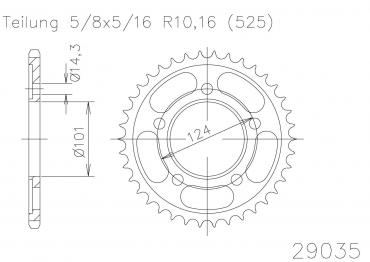 ESJOT Sprocket steel 38 Z silver