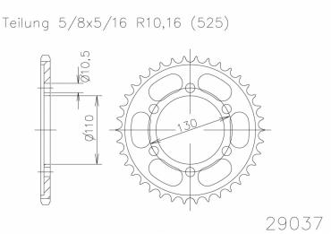 ESJOT Sprocket steel 43 Z