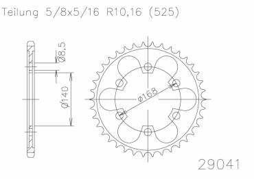 Sprocket steel 42 Z