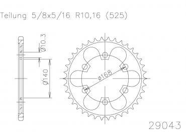 ESJOT Sprocket steel 42 Z