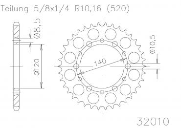 ESJOT Sprocket steel 37 Z