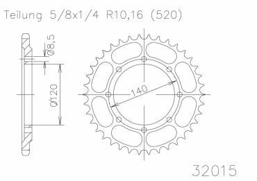 ESJOT Sprocket steel 43 Z
