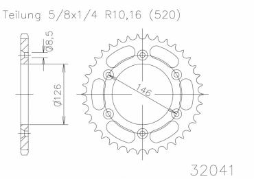 ESJOT Sprocket steel 44 Z
